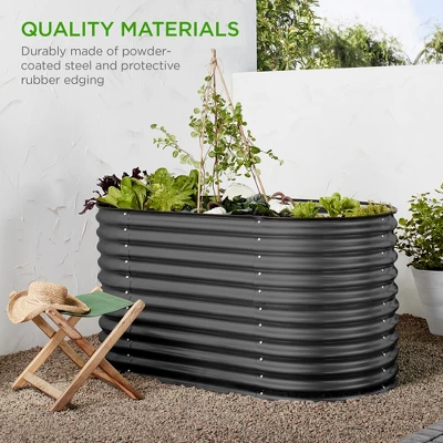Best Choice Products 63in Oval Metal Raised Garden Bed, Customizable Outdoor Planter For Gardening, Plants 7 Best Choice Products 63in Oval Metal Raised Garden Bed, Customizable Outdoor Planter For Gardening, Plants - Image 5