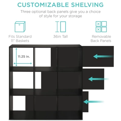 Best Choice Products 9-Cube Bookshelf, Display Storage Compartment Organizer W/ 3 Removable Back Panels 3 Best Choice Products 9-Cube Bookshelf, Display Storage Compartment Organizer W/ 3 Removable Back Panels