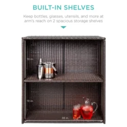 Best Choice Products 3-Piece All-Weather Wicker Bar Table Set For Patio, Backyard W/ 2 Stools, Glass Tabletop - Brown 11 Best Choice Products 3-Piece All-Weather Wicker Bar Table Set For Patio, Backyard W/ 2 Stools, Glass Tabletop - Brown -Best Choice Products Shop GUEST 70bfb54f faa0 4ccd 9d74 ed52bb7a94f3