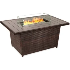 Best Choice Products 52in Wicker Propane Gas Fire Pit Table 50,000 BTU W/ Glass Wind Guard, Tank Holder, Cover -Best Choice Products Shop GUEST 7107ca1b 57e7 461f ad8e 5c2416a5d8ec