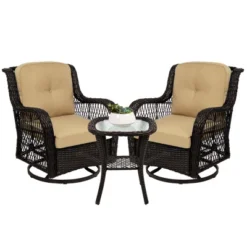 Best Choice Products 3-Piece Patio Wicker Bistro Furniture Set W/ 2 Cushioned Swivel Rocking Chairs, Side Table -Best Choice Products Shop GUEST 75b345cd c672 49e7 b9cb 87bbed49d094