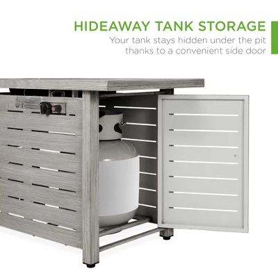 Best Choice Products 42in Fire Pit Table 50,000 BTU Rectangular Steel Gas W/ Storage, Cover, Glass Beads 3 Best Choice Products 42in Fire Pit Table 50,000 BTU Rectangular Steel Gas W/ Storage, Cover, Glass Beads