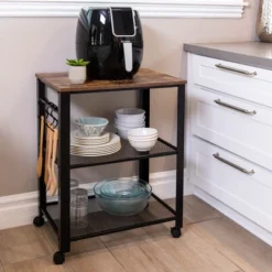 Best Choice Products 3-Tier Microwave Cart Rolling Utility Serving Cart Organizer W/ 2 Storage Shelves, 4 Hooks 9 Best Choice Products 3-Tier Microwave Cart Rolling Utility Serving Cart Organizer W/ 2 Storage Shelves, 4 Hooks -Best Choice Products Shop GUEST 843b7214 0ade 4bd9 b35c 52fd255c35f4