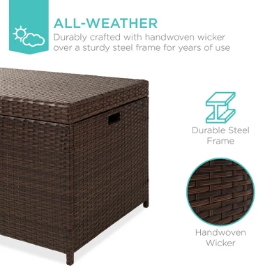 Best Choice Products 136 Gallon Large Deck Storage Box For Indoor Outdoor Furniture, Cushions, Pool Accessories - Brown 3 Best Choice Products 136 Gallon Large Deck Storage Box For Indoor Outdoor Furniture, Cushions, Pool Accessories - Brown