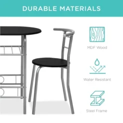 Best Choice Products 3-Piece Wood Dining Room Round Table & Chairs Set W/ Steel Frame, Built-In Wine Rack -Best Choice Products Shop GUEST 8787d5f1 4cff 4281 aa5c 34e847ae1b28