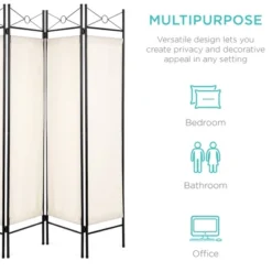 Best Choice Products 6ft 4-Panel Folding Privacy Screen Room Divider Decoration Accent W/ Steel Frame -Best Choice Products Shop GUEST 879445d6 26c9 4705 96a2 6d8b726e4e1f
