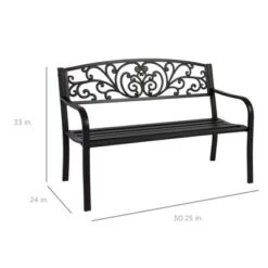 Best Choice Products Outdoor Steel Bench Garden Patio Porch Furniture W/ Floral Design Backrest, Slatted Seat -Best Choice Products Shop GUEST 88b4beec 3cfc 4332 bf91 e291517346b2