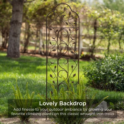 Best Choice Products Set Of 2 60x15in Iron Arched Garden Trellis Fence Panel W/ Branches, Birds For Climbing Plants 7 Best Choice Products Set Of 2 60x15in Iron Arched Garden Trellis Fence Panel W/ Branches, Birds For Climbing Plants - Image 5