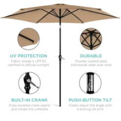 Best Choice Products 10ft Outdoor Steel Market Patio Umbrella W/ Crank, Tilt Push Button, 6 Ribs -Best Choice Products Shop GUEST 8d02522b 0e81 4d35 8bf4 e48fa353e46f