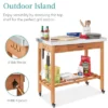 Best Choice Products Mobile Outdoor Table And Storage Cabinet W/ Hooks, 4 Wheels, Stainless Steel Top - Stained Brown 2 Best Choice Products Mobile Outdoor Table And Storage Cabinet W/ Hooks, 4 Wheels, Stainless Steel Top - Stained Brown -Best Choice Products Shop GUEST 8e910023 4b36 4143 882e 3c75aefb1be2