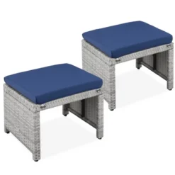 Best Choice Products Set Of 2 Multipurpose Patio Wicker Ottomans W/ Removable Cushions, Steel Frame -Best Choice Products Shop GUEST 976b84a2 8415 47a0 ba51 211999101549