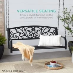 Best Choice Products 2-Person Metal Outdoor Porch Swing, Hanging Steel Patio Bench W/ Floral Accent - Bronze -Best Choice Products Shop GUEST 99c8f32f ae47 45d3 b51d f8a6eeaae383