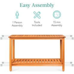 Best Choice Products 48in 2-Shelf Indoor Outdoor Wooden Console Table Multifunctional Buffet Bar Storage -Best Choice Products Shop GUEST 9b9ddfc4 38f9 4a5c ab18 8de27e2369d4