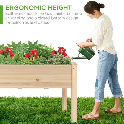 Best Choice Products 34x18x30in Raised Garden Bed, Elevated Wood Planter Box For Kids, Patio W/ Bed Liner 7 Best Choice Products 34x18x30in Raised Garden Bed, Elevated Wood Planter Box For Kids, Patio W/ Bed Liner - Image 5