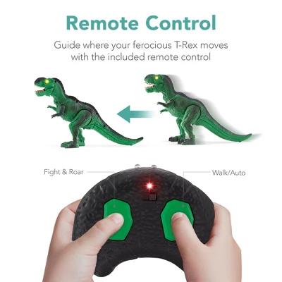 Best Choice Products Kids Remote Control Dinosaur Toy, Electronic RC T-Rex W/ Light-Up LED Eyes, Roaring Sounds - Green 4 Best Choice Products Kids Remote Control Dinosaur Toy, Electronic RC T-Rex W/ Light-Up LED Eyes, Roaring Sounds - Green - Image 2