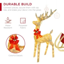 Best Choice Products Lighted Christmas 4ft Reindeer & Sleigh Outdoor Yard Decoration Set W/ 205 LED Lights, Stakes -Best Choice Products Shop GUEST a05daa7e 9885 4ada a571 d415ea7cc5f1