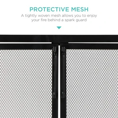 Best Choice Products 38.5x31in 2-Door Fireplace Screen, Handcrafted Wrought Iron Spark Guard W/ Magnetic Doors 5 Best Choice Products 38.5x31in 2-Door Fireplace Screen, Handcrafted Wrought Iron Spark Guard W/ Magnetic Doors - Image 3