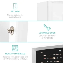 Best Choice Products 6-Tier Standing Mirror Lockable Storage Organizer Cabinet Armoire W/ Velvet Interior 15 Best Choice Products 6-Tier Standing Mirror Lockable Storage Organizer Cabinet Armoire W/ Velvet Interior -Best Choice Products Shop GUEST a56a10e8 1d24 4e4c 8c56 5cfb1232f4e4