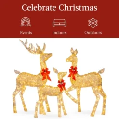 Best Choice Products 3-Piece Lighted Christmas Deer Set Outdoor Yard Decoration With 360 LED Lights, Stakes -Best Choice Products Shop GUEST a66a492a 5aeb 47d0 b1ed 532ce8ef9709