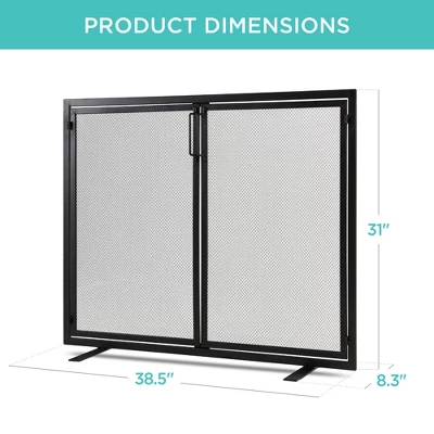 Best Choice Products 38.5x31in 2-Door Fireplace Screen, Handcrafted Wrought Iron Spark Guard W/ Magnetic Doors 8 Best Choice Products 38.5x31in 2-Door Fireplace Screen, Handcrafted Wrought Iron Spark Guard W/ Magnetic Doors - Image 6