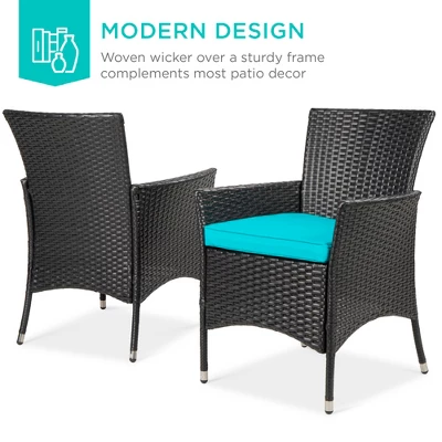 Best Choice Products 5-Piece Indoor Outdoor Wicker Patio Dining Table Furniture Set W/ Umbrella Cutout, 4 Chairs 3 Best Choice Products 5-Piece Indoor Outdoor Wicker Patio Dining Table Furniture Set W/ Umbrella Cutout, 4 Chairs