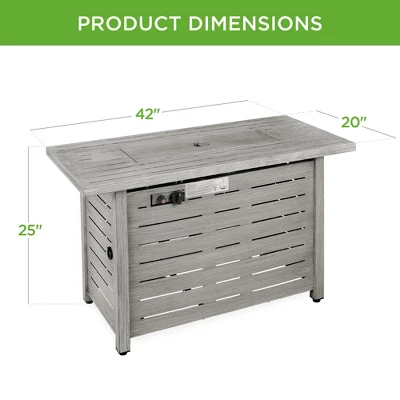 Best Choice Products 42in Fire Pit Table 50,000 BTU Rectangular Steel Gas W/ Storage, Cover, Glass Beads 8 Best Choice Products 42in Fire Pit Table 50,000 BTU Rectangular Steel Gas W/ Storage, Cover, Glass Beads - Image 6