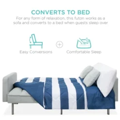 Best Choice Products Convertible Living Room Linen Fabric Tufted Split-Back Futon Sofa W/ 2 Pillows -Best Choice Products Shop GUEST a96588d1 9a87 4f4a 8ef9 2a003adf9e1a