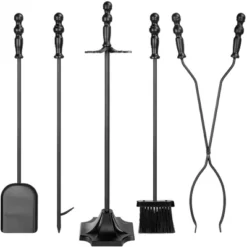 Best Choice Products 5-Piece Fireplace And Firepit Iron Tool Set W/ Tongs, Poker, Broom, Shovel, Stand -Best Choice Products Shop GUEST aba78f22 5370 4ed3 84c7 14191a4c2316