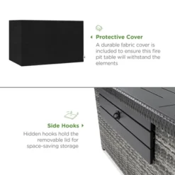 Best Choice Products 52in Wicker Propane Gas Fire Pit Table 50,000 BTU W/ Glass Wind Guard, Tank Holder, Cover -Best Choice Products Shop GUEST ac2d3b01 221a 496f a3bd 92150bebf80d