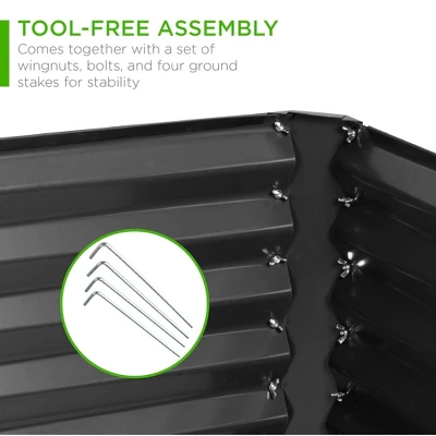 Best Choice Products 4x4x1.5ft Outdoor Metal Raised Garden Bed, Planter Box For Vegetables, Flowers, Herbs, Succulents 4 Best Choice Products 4x4x1.5ft Outdoor Metal Raised Garden Bed, Planter Box For Vegetables, Flowers, Herbs, Succulents - Image 2