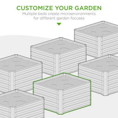 Best Choice Products 4x4x1.5ft Outdoor Metal Raised Garden Bed, Planter Box For Vegetables, Flowers, Herbs, Succulents 6 Best Choice Products 4x4x1.5ft Outdoor Metal Raised Garden Bed, Planter Box For Vegetables, Flowers, Herbs, Succulents - Image 4