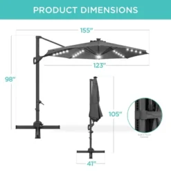Best Choice Products 10ft 360-Degree Solar LED Cantilever Patio Umbrella, Outdoor Hanging Shade W/ Lights -Best Choice Products Shop GUEST c4a5049e b7a6 4efe a7c0 5edbc7f8b0bf