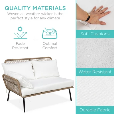 Best Choice Products Outdoor Woven Rope Sectional Patio Furniture, L-Shaped Conversation Set W/ Table 3 Best Choice Products Outdoor Woven Rope Sectional Patio Furniture, L-Shaped Conversation Set W/ Table