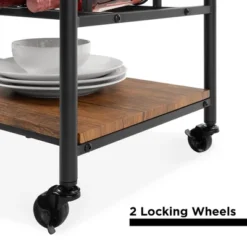 Best Choice Products 45in Industrial Wood Shelf Bar & Wine Storage Service Cart W/ Bottle & Glass Racks, Locking Wheels -Best Choice Products Shop GUEST ca3d5c47 ebb4 4e82 a77c 9ed783d712aa
