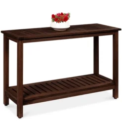 Best Choice Products 48in 2-Shelf Indoor Outdoor Wooden Console Table Multifunctional Buffet Bar Storage -Best Choice Products Shop GUEST cf04818b 0bd1 400d 9d20 3a1f413652ca