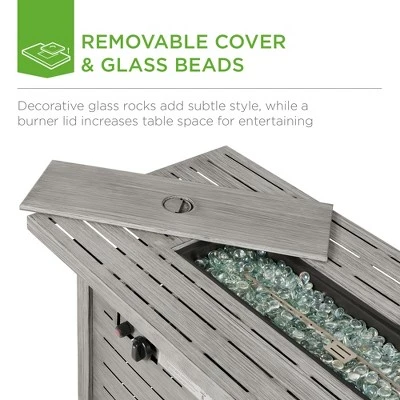Best Choice Products 42in Fire Pit Table 50,000 BTU Rectangular Steel Gas W/ Storage, Cover, Glass Beads 5 Best Choice Products 42in Fire Pit Table 50,000 BTU Rectangular Steel Gas W/ Storage, Cover, Glass Beads - Image 3