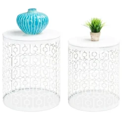 Best Choice Products Set Of 2 Decorative Nesting Round Patterned Accent Side Coffee End Table Nightstands -Best Choice Products Shop GUEST d36c922f 9a38 42b6 8c11 c4e4668a28ed