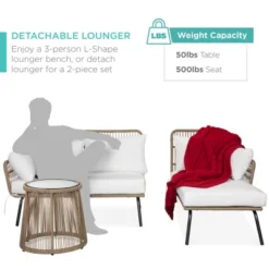 Best Choice Products Outdoor Woven Rope Sectional Patio Furniture, L-Shaped Conversation Set W/ Table 15 Best Choice Products Outdoor Woven Rope Sectional Patio Furniture, L-Shaped Conversation Set W/ Table -Best Choice Products Shop GUEST d551f5c0 af1b 4fff a355 81da6c1ed42e