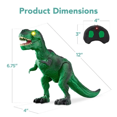 Best Choice Products Kids Remote Control Dinosaur Toy, Electronic RC T-Rex W/ Light-Up LED Eyes, Roaring Sounds - Green 8 Best Choice Products Kids Remote Control Dinosaur Toy, Electronic RC T-Rex W/ Light-Up LED Eyes, Roaring Sounds - Green - Image 6