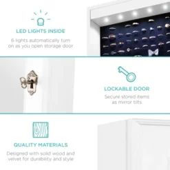 Best Choice Products 6-Tier Standing Mirror Lockable Storage Organizer Cabinet Armoire W/ LED Lights 14 Best Choice Products 6-Tier Standing Mirror Lockable Storage Organizer Cabinet Armoire W/ LED Lights -Best Choice Products Shop GUEST d6439492 b0d9 465d 9d99 83997e77f5c5