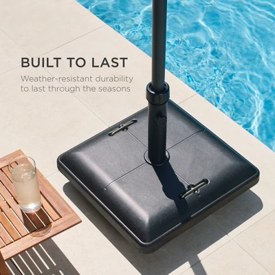 Best Choice Products 81lb. Heavy Duty Square Concrete Rolling Patio Umbrella Base Stand W/ Locking Wheels 7 Best Choice Products 81lb. Heavy Duty Square Concrete Rolling Patio Umbrella Base Stand W/ Locking Wheels - Image 5