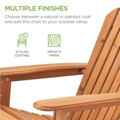 Best Choice Products Folding Adirondack Chair Outdoor, Wooden Accent Lounge Furniture W/ 350lb Capacity -Best Choice Products Shop GUEST dce2983c 3f64 4c10 9b66 6878c488f692