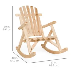 Best Choice Products Wooden Rocking Chair Outdoor Wood Rocker Adirondack Lounger Patio Accent Furniture - Natural Finish -Best Choice Products Shop GUEST ddb4ccba b9a9 4056 a890 68d89561a79b