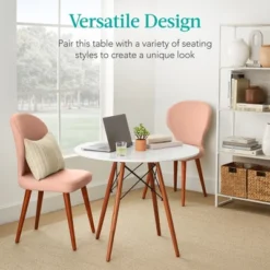 Best Choice Products 35.5in Round Compact Mid-Century Modern Dining Table W/ Beech Wood Legs, Metal Frame -Best Choice Products Shop GUEST e148654a e289 49e8 9f5d c342aadc6eb4