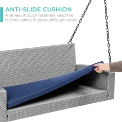 Best Choice Products Woven Wicker Hanging Porch Swing Bench For Patio, Deck W/ Mounting Chains, Seat Cushion 13 Best Choice Products Woven Wicker Hanging Porch Swing Bench For Patio, Deck W/ Mounting Chains, Seat Cushion -Best Choice Products Shop GUEST e15581ef 6366 444f 8668 865e851d3fed