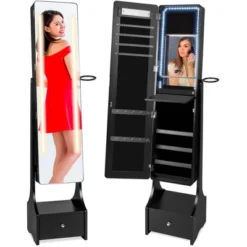 Best Choice Products Full Length LED Mirrored Jewelry Storage Organizer Cabinet W/ Interior & Exterior Lights -Best Choice Products Shop GUEST e1c5b4e9 ded4 4888 bd4d 9ec5f1d58141
