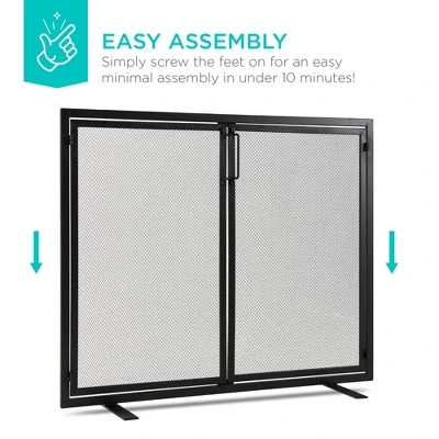 Best Choice Products 38.5x31in 2-Door Fireplace Screen, Handcrafted Wrought Iron Spark Guard W/ Magnetic Doors 7 Best Choice Products 38.5x31in 2-Door Fireplace Screen, Handcrafted Wrought Iron Spark Guard W/ Magnetic Doors - Image 5