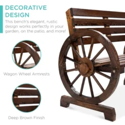 Best Choice Products 2-Person Wooden Wagon Wheel Bench For Patio, Garden, Outdoor Lounging W/ Rustic Design - Brown 11 Best Choice Products 2-Person Wooden Wagon Wheel Bench For Patio, Garden, Outdoor Lounging W/ Rustic Design - Brown -Best Choice Products Shop GUEST e7eeed5c 4ed5 48a1 8a0e 9d39a2bc9953