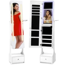Best Choice Products Full Length LED Mirrored Jewelry Storage Organizer Cabinet W/ Interior & Exterior Lights -Best Choice Products Shop GUEST e8e713bd ee90 4f03 b55b 83b1a17510af