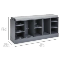 Best Choice Products 46in Shoe Storage Organization Rack Bench For Entryway, Bedroom W/ Padded Seat, 10 Cubbies - Gray 13 Best Choice Products 46in Shoe Storage Organization Rack Bench For Entryway, Bedroom W/ Padded Seat, 10 Cubbies - Gray -Best Choice Products Shop GUEST e919ac75 9996 4a37 82b9 4b648350ce6c